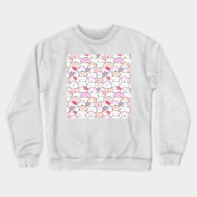 cute kitty patter Crewneck Sweatshirt by BasmatiShop